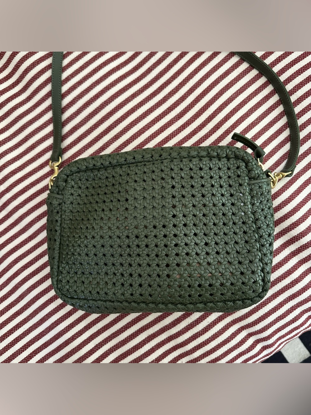 Clare V Marisol Army Green Rattan Bag - Picture 7 of 11